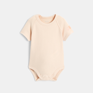 Unisex baby pink stretch cotton bodysuit 0-24 months 1