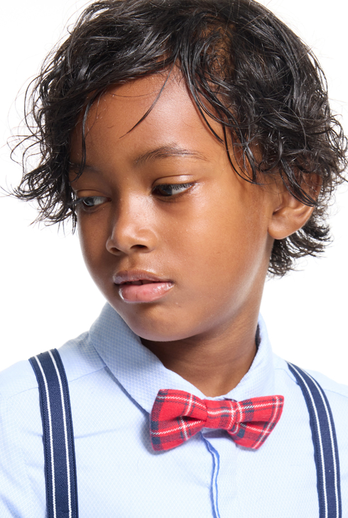 Nœud papillon écossais rouge Fille 1