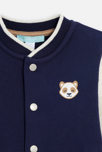 Jacke im Teddystil Panda-Aufnäher blau Baby Jungen 2