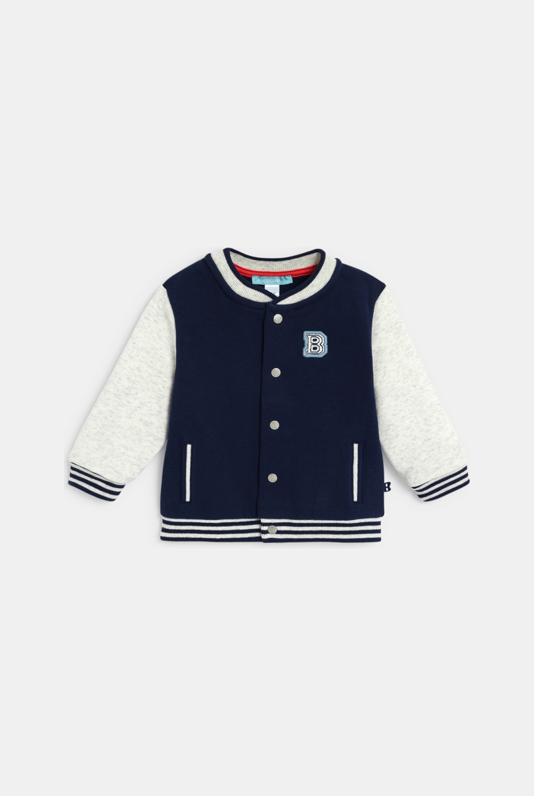Blouson style teddy patch baleine bleu bébé garçon 1