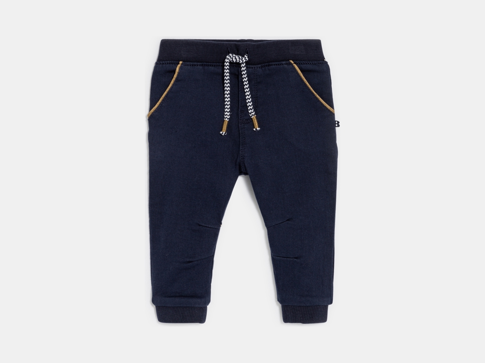 Pantaloni di cotone blu per neonato 1