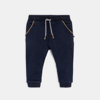 Pantalon enfilable en coton bleu bébé garçon