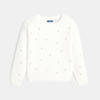 Pull brodé blanc Fille