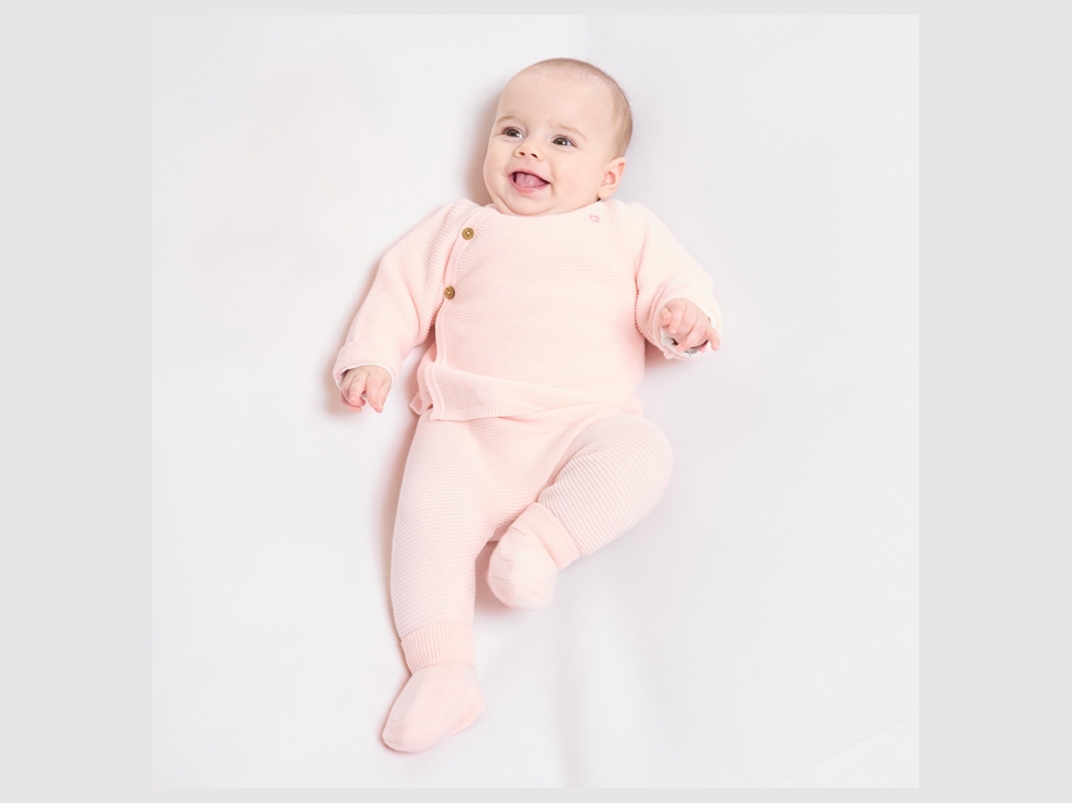 Jersey camisita de punto rosa recién nacido 1