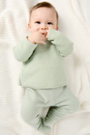 Jersey camisita de punto verde recién nacido 4