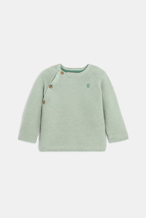 Pullover incrociato lavorato a maglia verde nascita 1