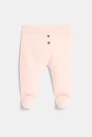 Pantalon à pieds en maille rose naissance