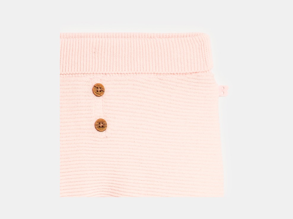 Pantalone nascita con piedini in maglia rosa 2