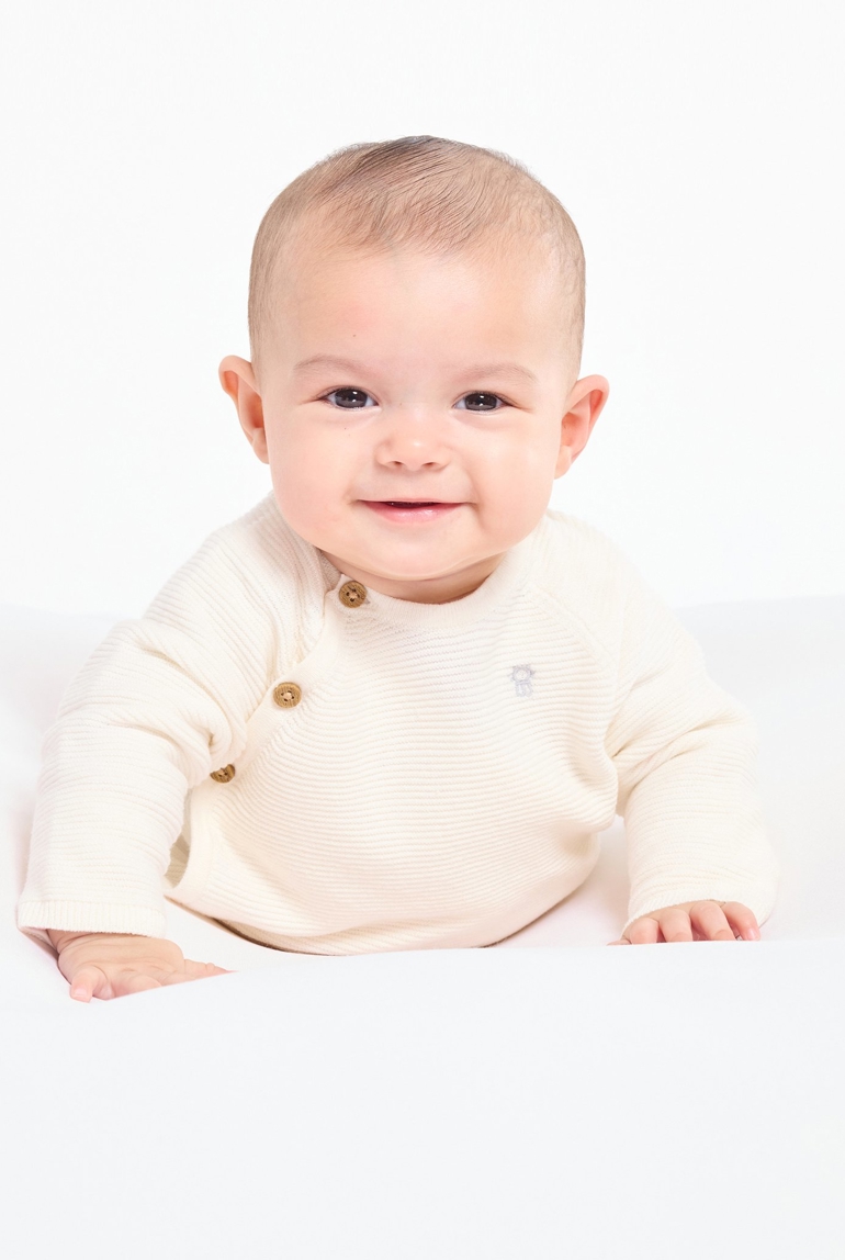 Brassière en maille tricot blanc écru naissance 1