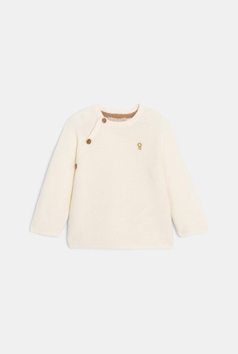 Dzianinowy kaftanik dla noworodka - biały ecru 2