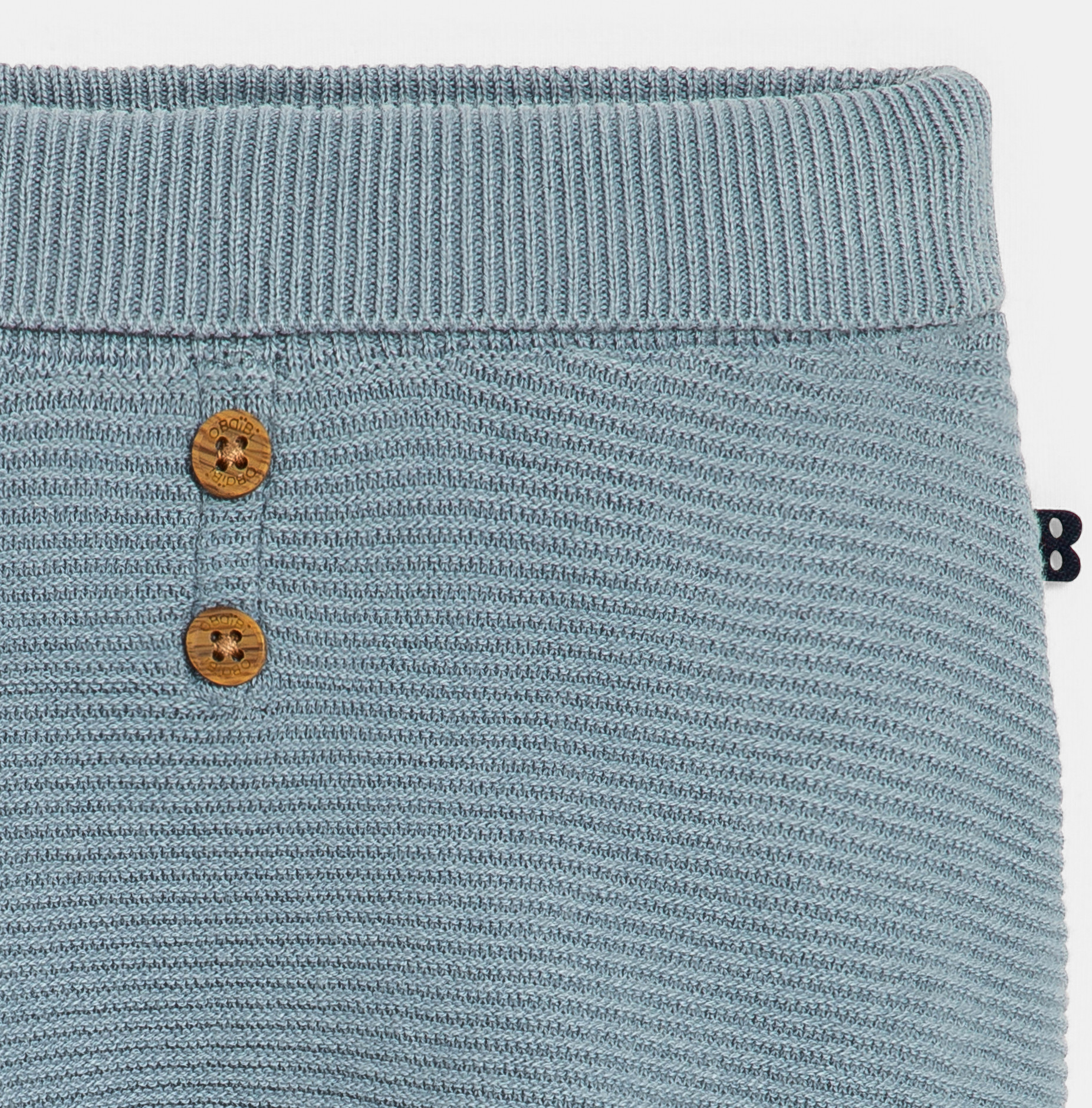 Pantalon à pieds en maille bleu naissance 2