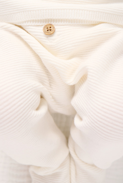 Pantalon à pieds en maille tricot blanc naissance 1