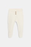Pantalon à pieds en maille tricot blanc naissance