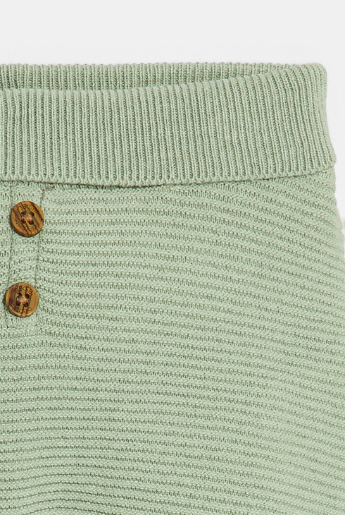 Pantalon à pieds en maille vert naissance