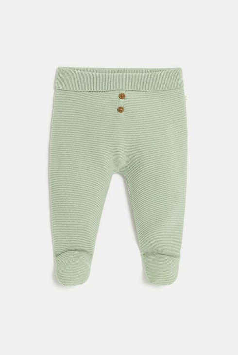 Półśpiochy z dzianiny dla noworodka - zielone 2