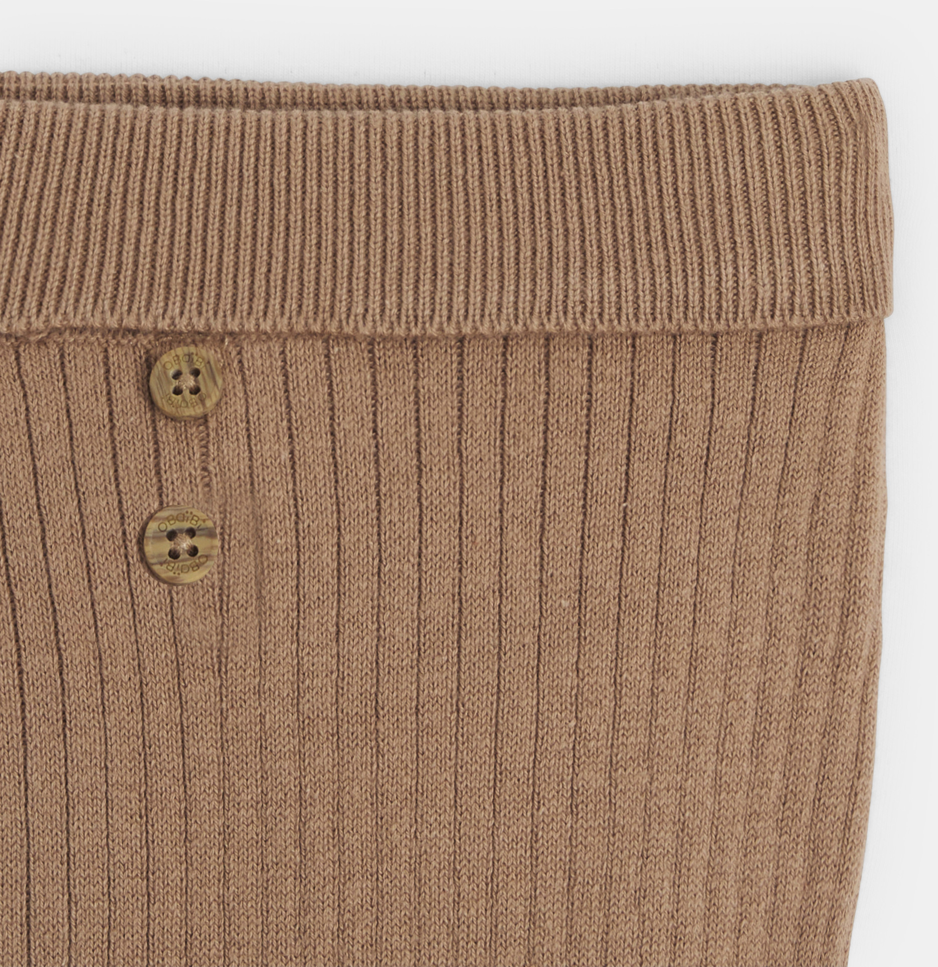 Newborn brown rib knit trousers 2