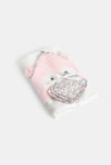 Cape de bain avec lingettes tissu rose bébé fille
