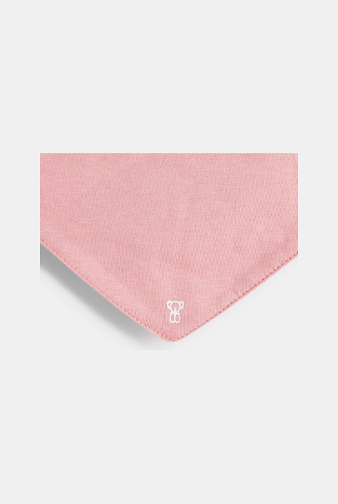 Foulard coton fleuri et uni rose bébé fille (lot de 2)