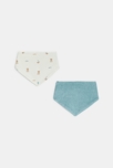 Bavoirs en coton et éponge bleu bébé garçon (lot de 2)