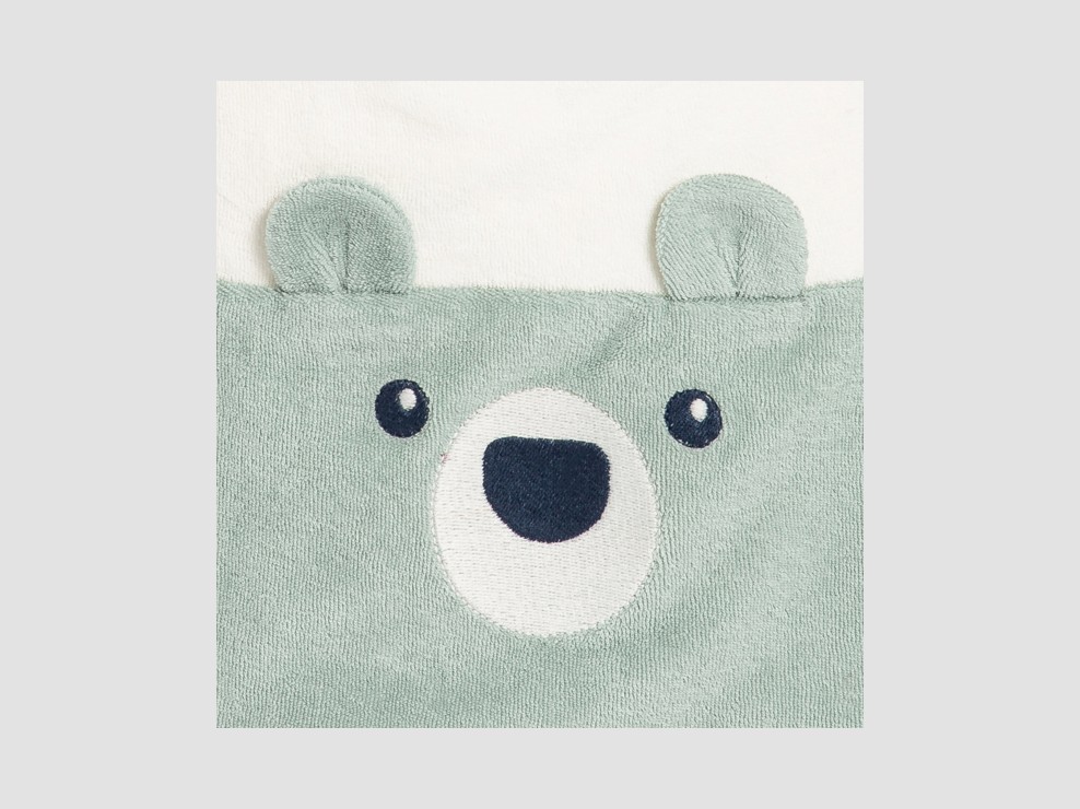 Großes Lätzchen in Grün und Rosa mit Bärenmotiv unisex (2er-Pack) 2