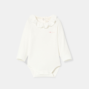 Body coton col volanté blanc bébé fille Absorba 1