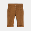 Pantalon peau de pêche marron bébé garçon