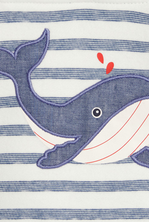 Sweat à capuche molleton baleine bleu bébé garçon