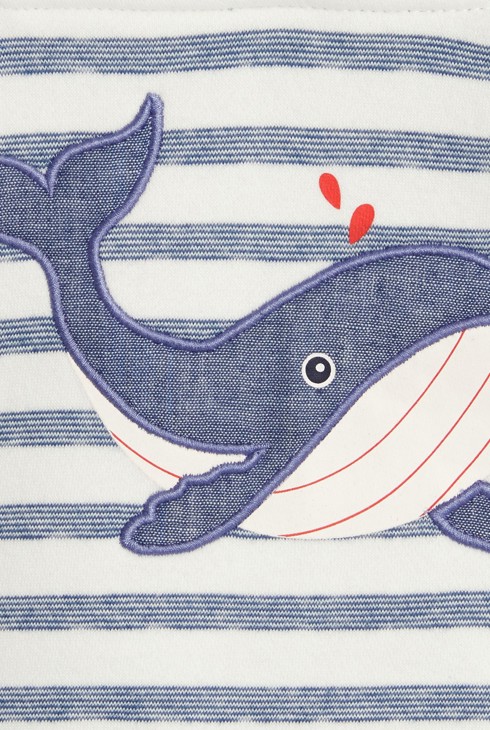 Sweat à capuche molleton baleine bleu bébé garçon 2