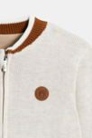 Cárdigan con cremallera de punto reversible marrón bebé niño 5