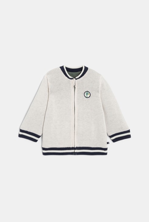 Wendbare Strickweste Reißverschluss grün Baby Jungen 2