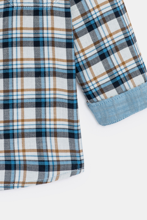 Chemise à carreaux bleu bébé garçon
