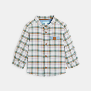 Baby boy's purple checked shirt 1