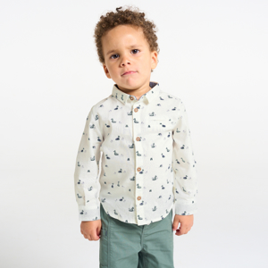 Baby boy's white duck shirt 1