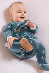 Dors-bien velours vert bébé garçon 4