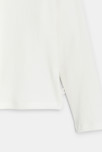 T-shirt col roulé côtelé uni blanc