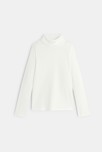 T-shirt col roulé côtelé uni blanc
