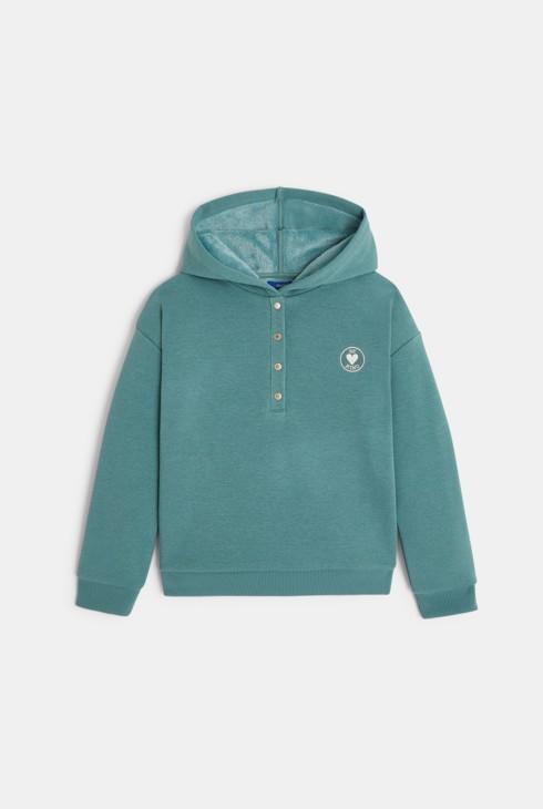Sweat à capuche irisé vert Fille