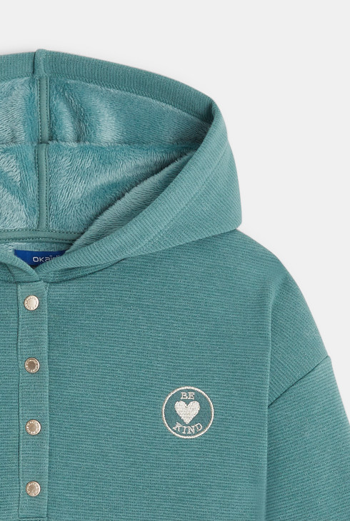 Sweat à capuche irisé vert Fille