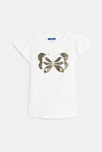 Weißes T-Shirt mit Wendepailletten Mädchen 4