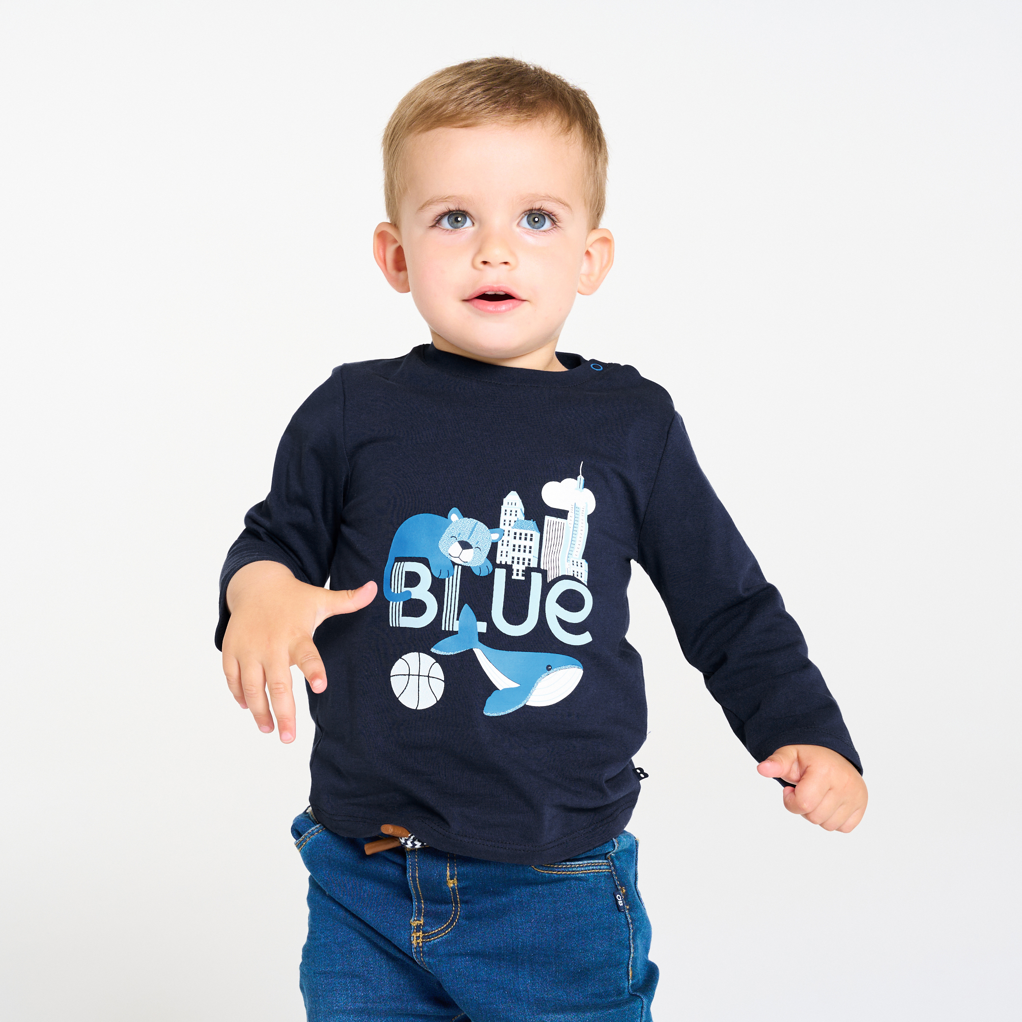 Boy's fun blue T-shirt Okaïdi & Obaïbi