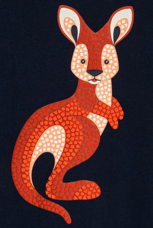 Fantovska temno modra senzorična majica s kengurujem za dojenčke 2