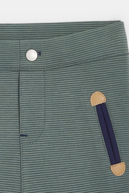 Modische Schlupfhose gerippt grün Baby Jungen