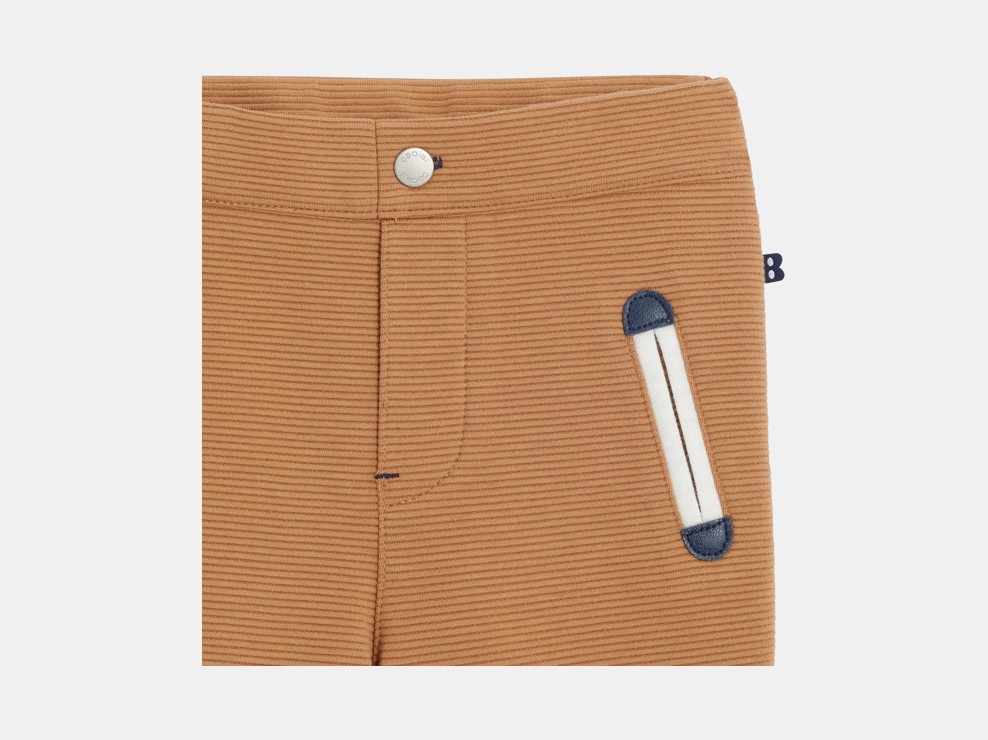 Modische Schlupfhose gerippt braun Baby Jungen 2