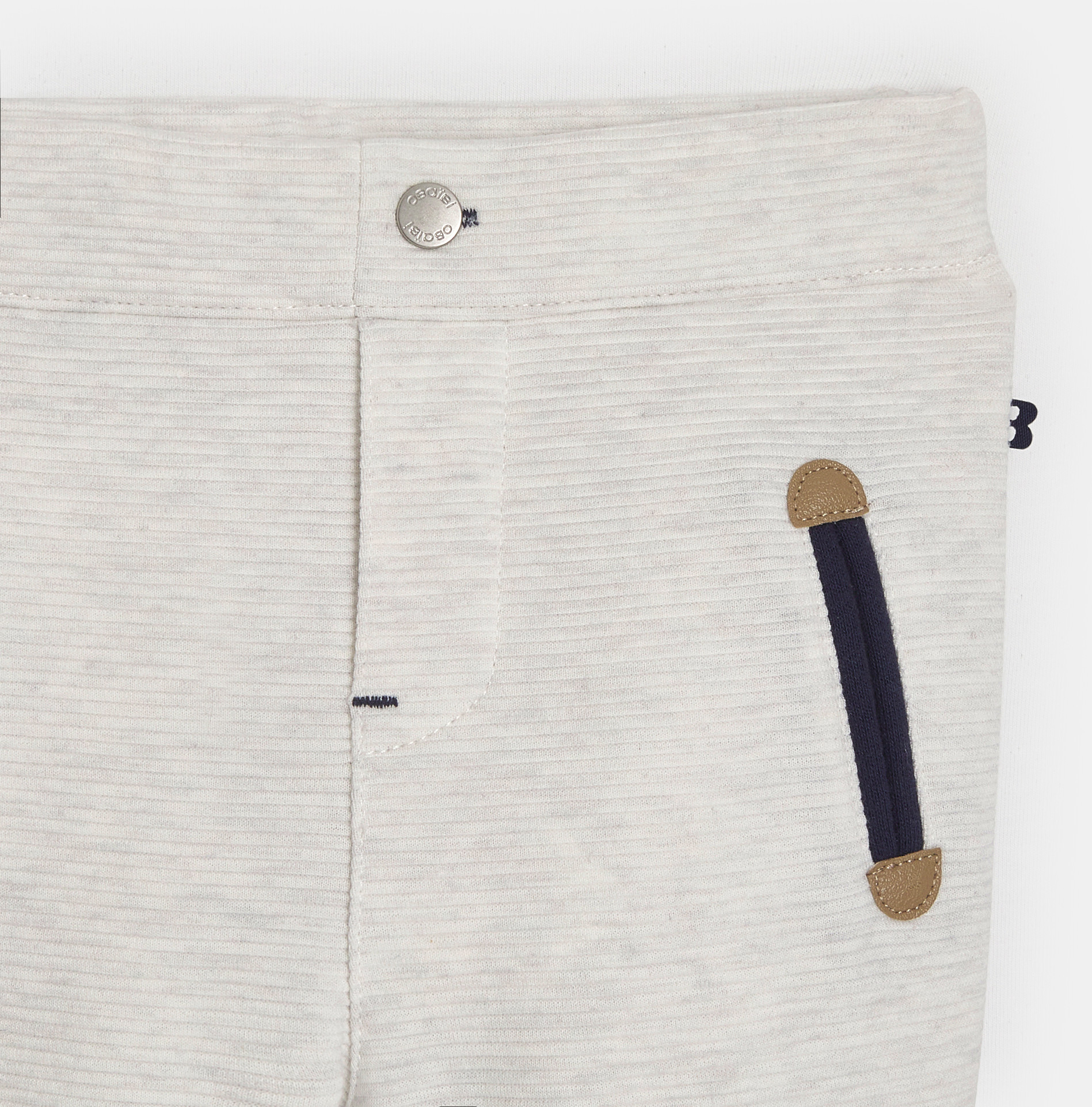 Modische Schlupfhose gerippt weiß Baby Jungen 2