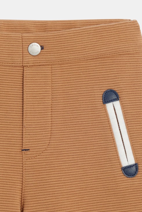 Pantalons de punt de fantasia acanalat marrons bebè nen 2