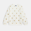 Sweat-shirt motif cœur pailleté blanc Fille