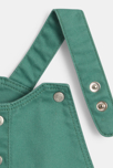 Robe salopette popeline de coton vert bébé fille 4