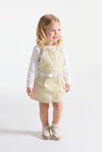 Robe salopette popeline de coton blanc bébé fille 1