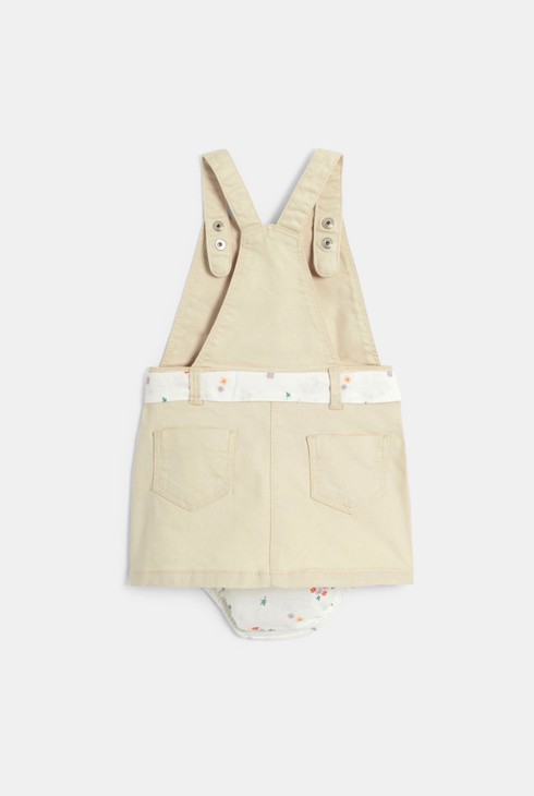 Robe salopette popeline de coton blanc bébé fille 2