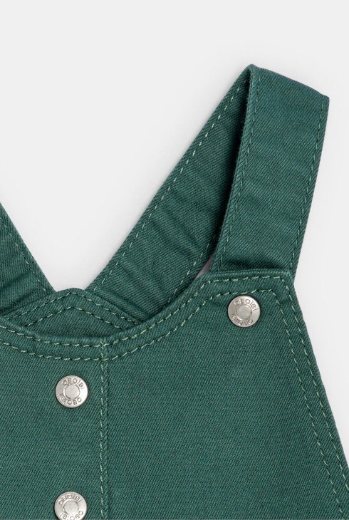 Grünes Latzkleid aus Baumwollpopeline Kleinkind Mädchen 2